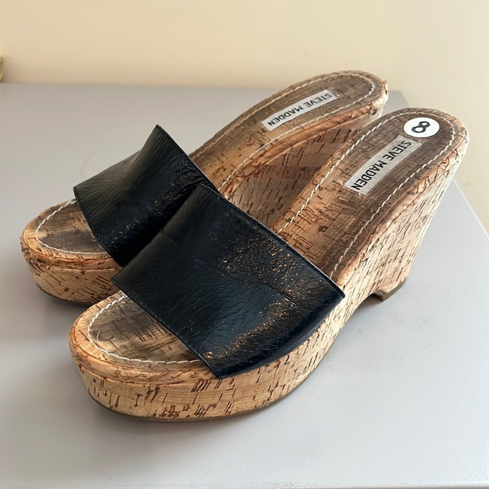 Steve madden, black wedge